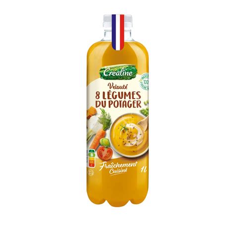 CREALINE Velouté 8 légumes du potager 1l pas cher Auchan fr