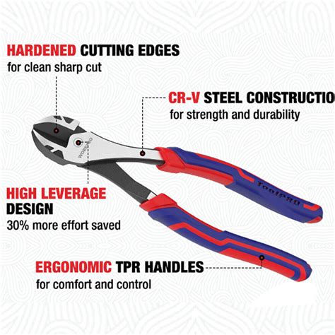 WORKPRO 8 High Leverage Diagonal Plier Wire Cutters Heavy Duty