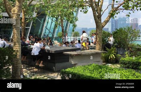 rooftop restaurant at IFC mall, Hong Kong Stock Video Footage - Alamy