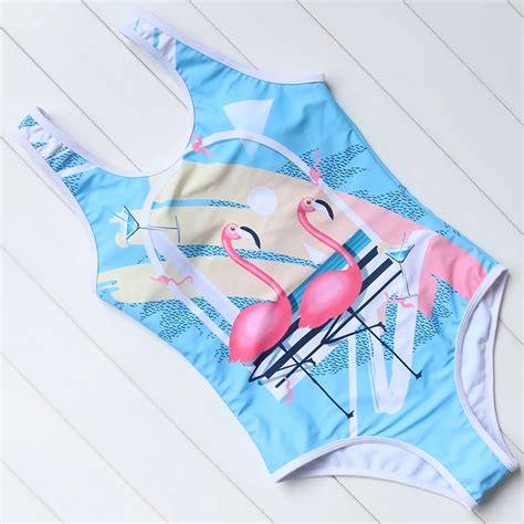 Buy Sexy Flamingo One Piece Swimsuit Printed Swimwear