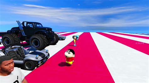 Shinchan And Franklin Tried Impossible Triple Loop Mega Ramp Jump