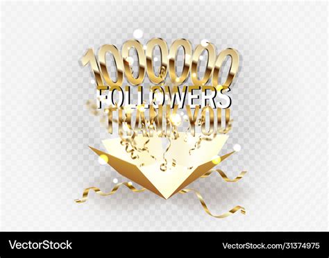 Thank You 1 Million Followers Banner Royalty Free Vector