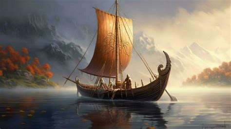 tall and graceful viking ship gliding through 30653943 Stock Photo at ...