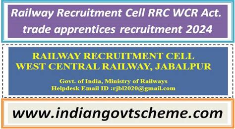 Railway Recruitment Cell RRC WCR Act Trade Apprentices Recruitment