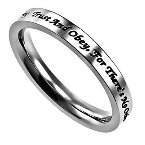 Trust And Obey Ring Stainless Steel Band Ring Hymn Inspired – North ...