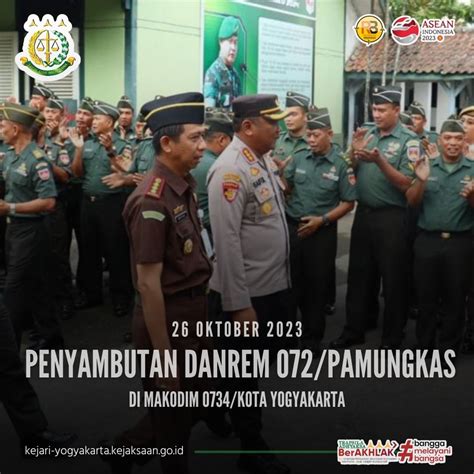 Kajari Hadiri Penyambutan Danrem Pamungkas Kejaksaan Negeri