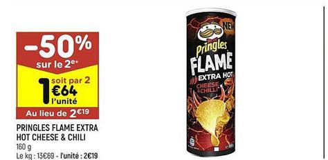 Promo Pringles Flame Extra Hot Cheese Chili Chez Leader Price Icatalogue Fr