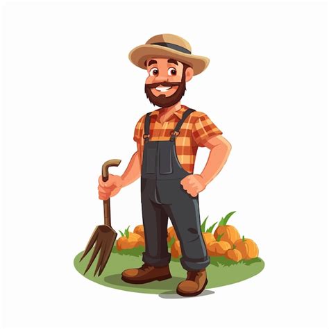 Ilustraci N Vectorial De Dibujos Animados De Personajes De Agricultores