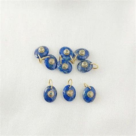 Lapis Lazuli With Pyrite Tiny Gemstone Double Stone Charms Making