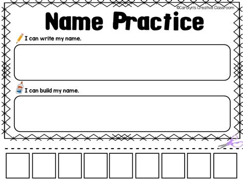 Editable Name Practice Sheets Carolyns Creative Classroom