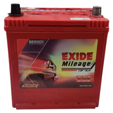 Exide Mileage ML45D21LBH Car Battery At Rs 4900 Exide Battery In