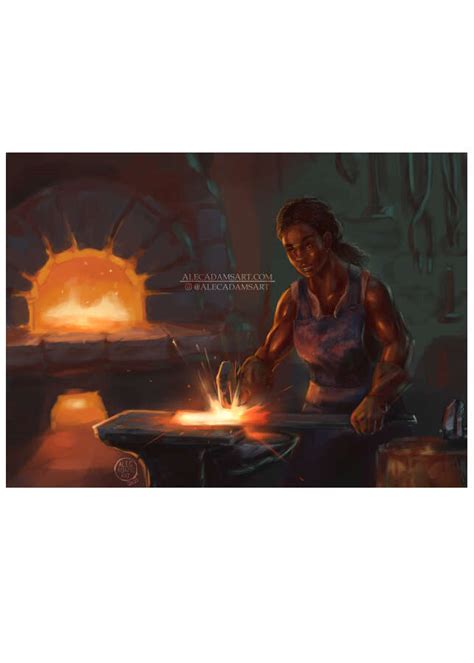 Smith At Work Half Page Rpg Stock Art Alec Adams Art