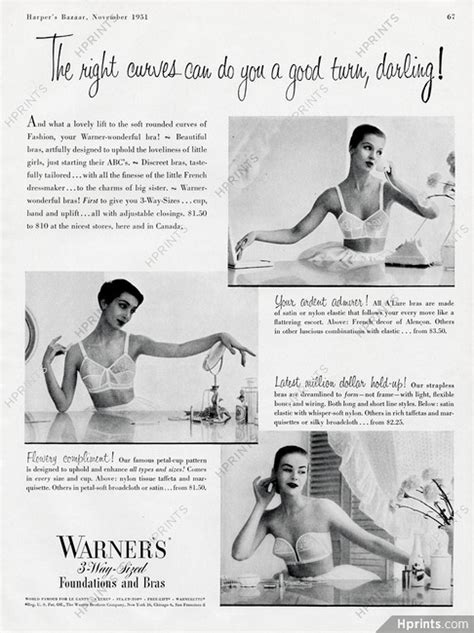 Warner S Lingerie 1951 Brassiere Advertisement