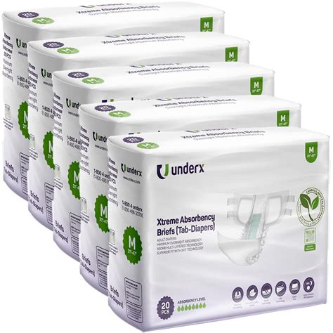 Underx Tabbed Disposable Briefs For Adult Overnight Comfort Xtreme