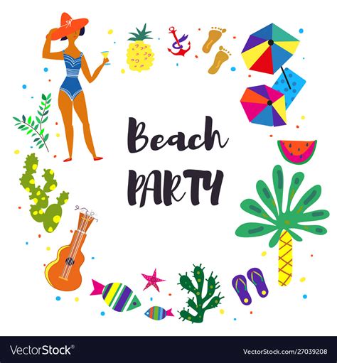 Beach party background for card or invitation Vector Image