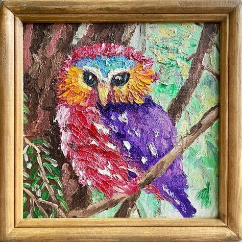 Owl Canvas Painting - Etsy