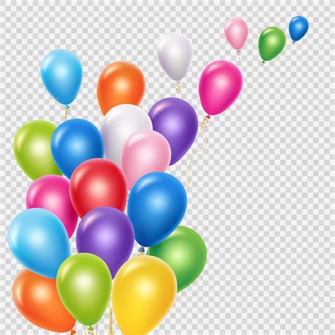 Realistische Ballons Hintergrundschablone Fliegende Bunte Luftballons