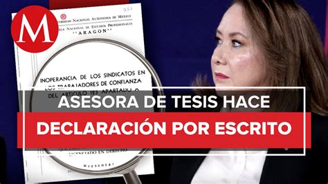 Asesora De Tesis De Yasm N Esquivel Reconoce Que Comparti Proyecto De