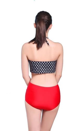 Bikini Mujer Vintage Retro Push Up Cintura Alta Traje Baño 445 00