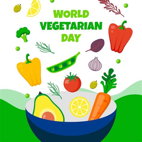 Free Vector Hand Drawn World Vegetarian Day Illustration