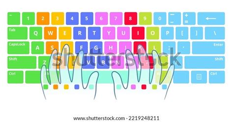 Learning Touch Type Scheme Typing Practice Stock Vector (Royalty Free ...