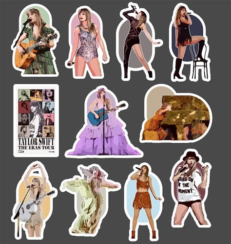 Taylor Sticker Pack Eras Tour Themed Waterproof Vinyl Stickers Etsy