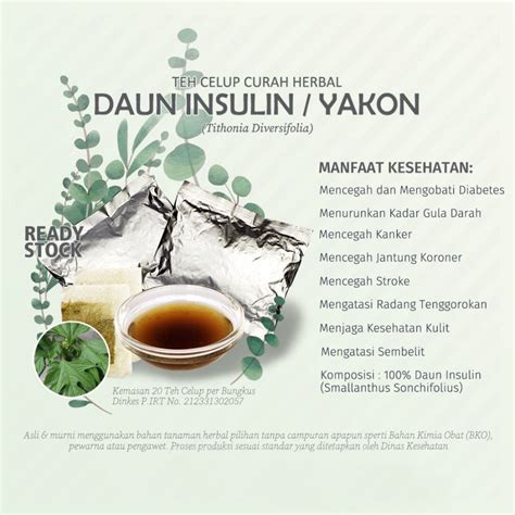 Jual Teh Celup Herbal DAUN INSULIN YAKON Tithonia Diversifolia