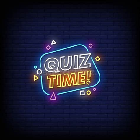 Quiz Time Neon Signs Style Text Vector Stock Vector Illustration Of