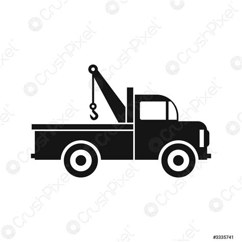 Car Towing Truck Icon In Flat Style Icon Stock Vector