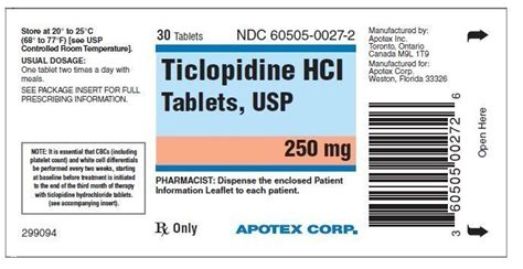 Ticlopidine: Package Insert / Prescribing Information