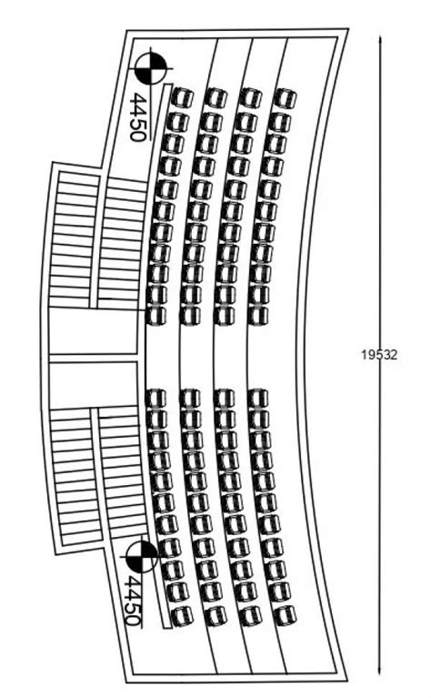 AUDITORIUM plan layout with section and elevation - Built Archi ...