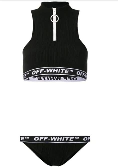 Off White Logo Band Bikini ShopStyle Swimwear