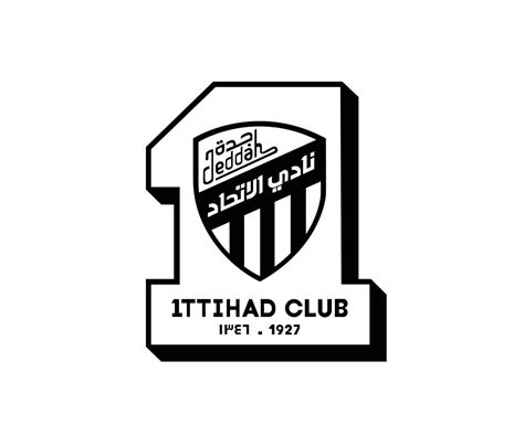 Al Ittihad Club Logo Symbol Black Saudi Arabia Football Abstract Design