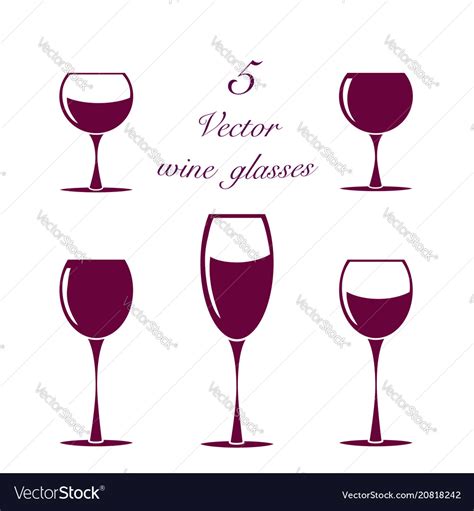 Wine glasses Royalty Free Vector Image - VectorStock