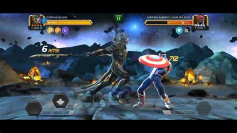 Corvus Glaive Vs Captain America Sam Wilson Marvel Contest Of