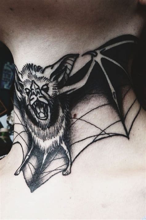 15 Bat Neck Tattoo Ideas For Dark Elegance