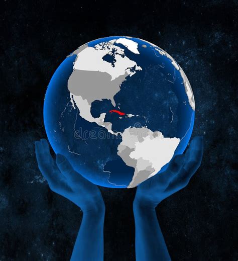 Cuba On Globe In Hands Stock Illustration Illustration Of Sphere