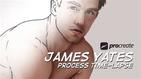 Digital Procreate Illustration Of James Yates Time Lapse Process