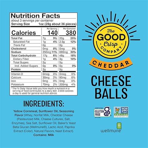 The Good Crisp Company Cheddar Flavored Cheese Balls Case 275 Ounce