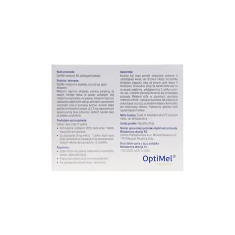 Optimel® 60 Sublingvalnih Tableta Markfarm Apoteka