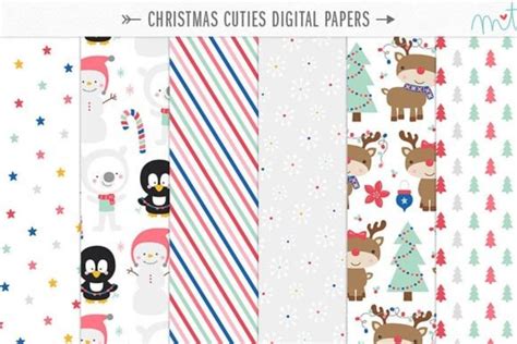 Christmas Cuties Digital Papers Graphic By Miss Tiina Creative Fabrica