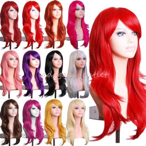 60 80 100cm Cosplay Party Wig Long Straight Curly Wavy Fashion Costume Full Wigs Ebay