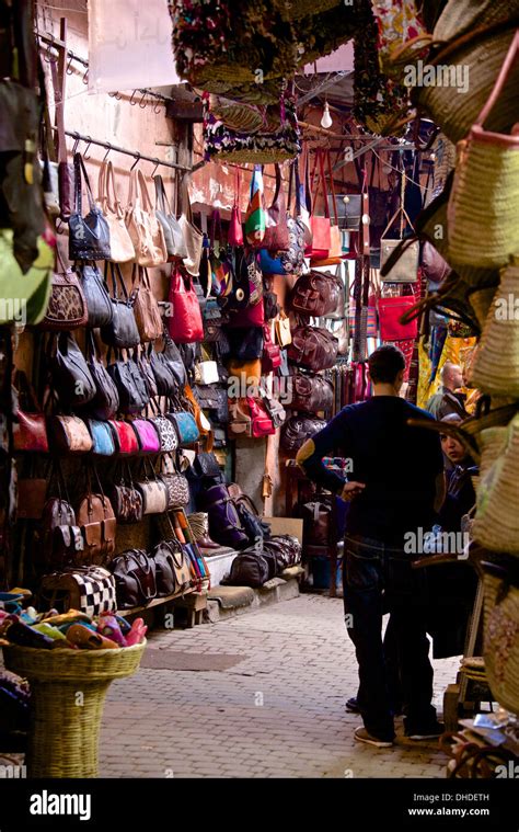 Shops Inside The Medina Marrakech Morocco North Africa Africa Stock