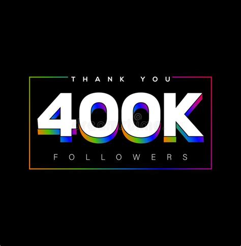 Thank You 400k Followers Social Media Post Stock Vector Illustration