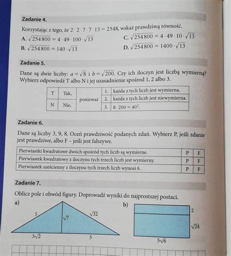 Zadanie 4 5 6 7 strona 58 ćwiczenia Matematyka z kluczem proszą na