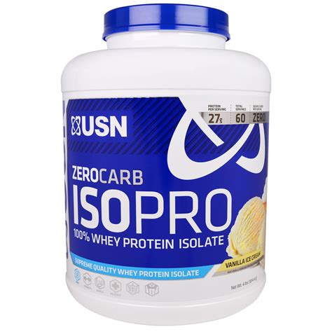 Usn Zero Carb Isopro Whey Protein Isolate Vanilla Ice Cream