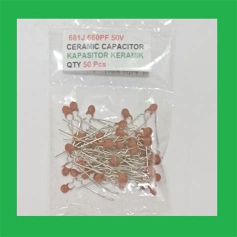 Jual QTY 50 Pcs 681J 680PF 50V CERAMIC CAPACITOR KAPASITOR KERAMIK Di