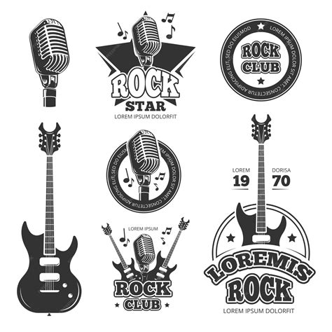 Premium Vector Vintage Rock And Roll Music Vector Labels Emblems