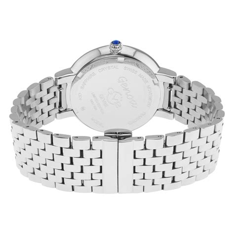 gv womens genoa diamond  swiss quartz silver stainless steel