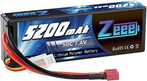 Amazon Zeee 5200mAh 7 4V 2S 50C Lipo Battery Hard Case With Deans